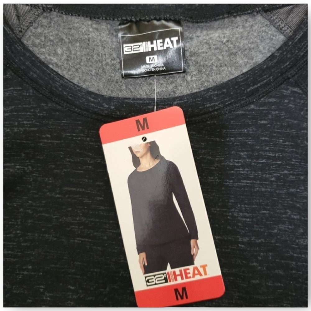 NWT 32 Degrees Ladies Soft Fleece Top – Black Space Dye, Medium - Picture 6 of 7